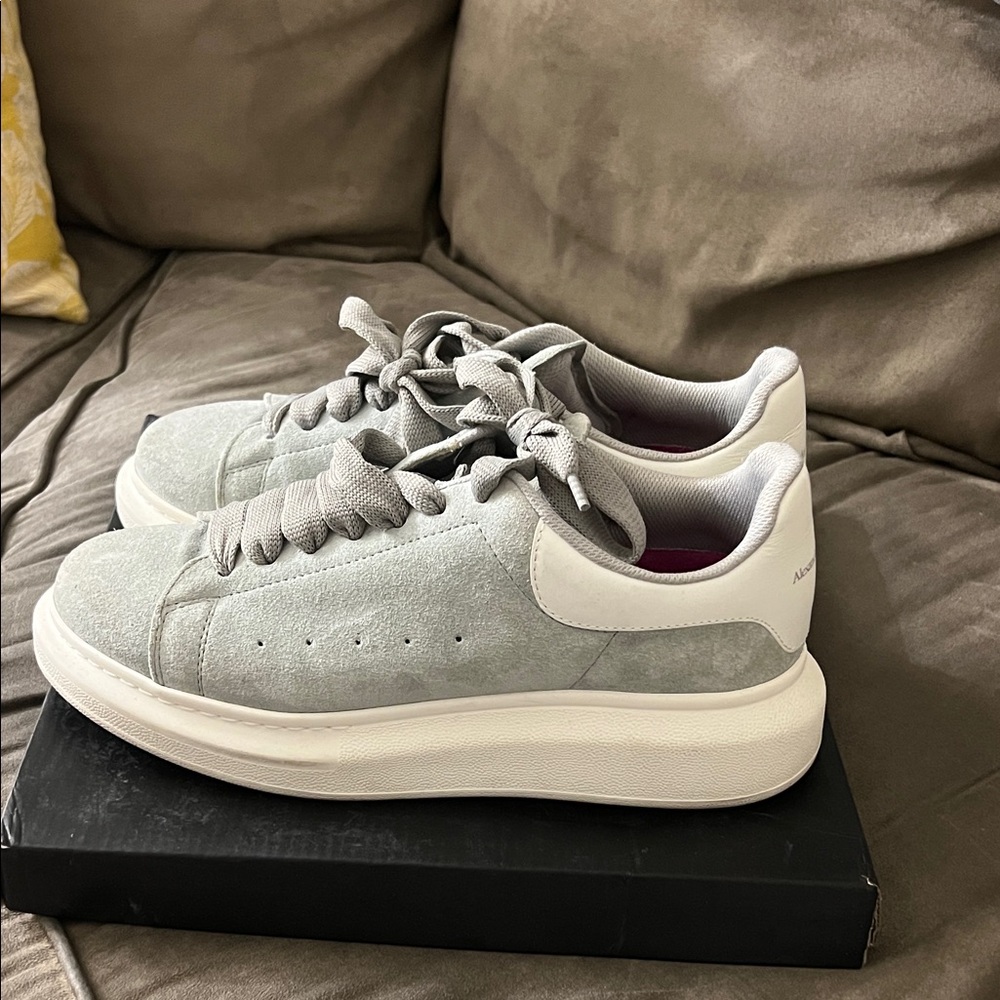 Alexander McQueen Light Gray and White Women's Sneakers